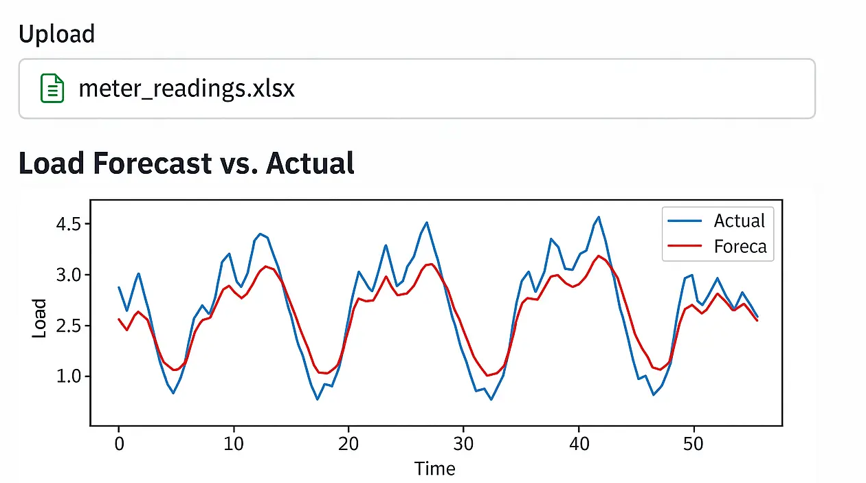 An illustration of a chart with a predictive line extending into the future.